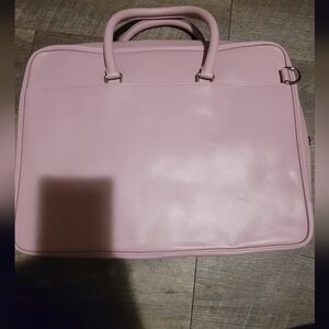 Levenger Leather Lilac Laptop Bag/Briefcase - So Many Pockets! Like New!